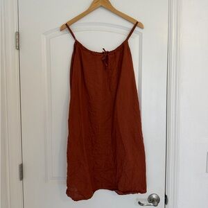 Rust Orange Tie Dress